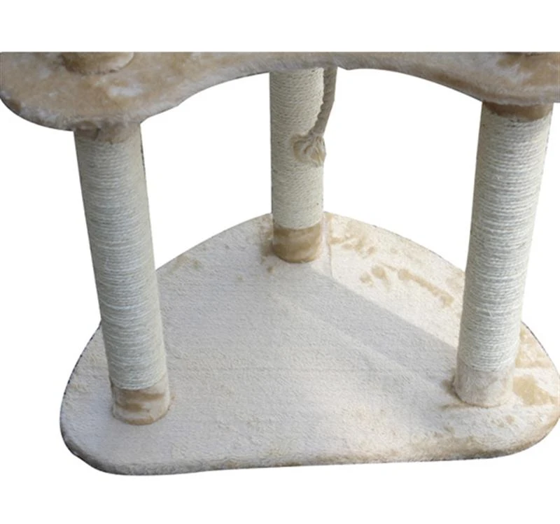 Pawhut 60" Cream Cat Tree Condo - Cream