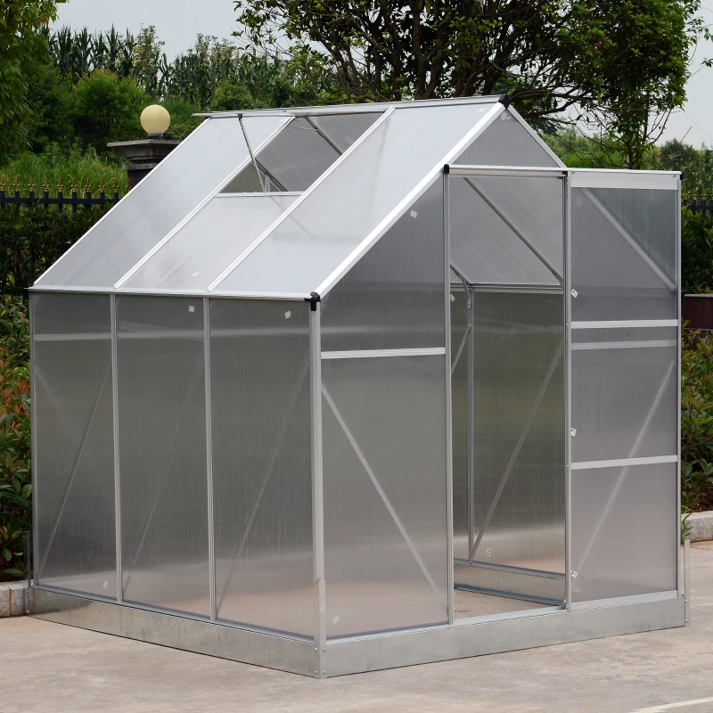 Outsunny 6.25' x 6.25' x 7.2' Portable Outdoor Walk-In Garden Greenhouse Planter