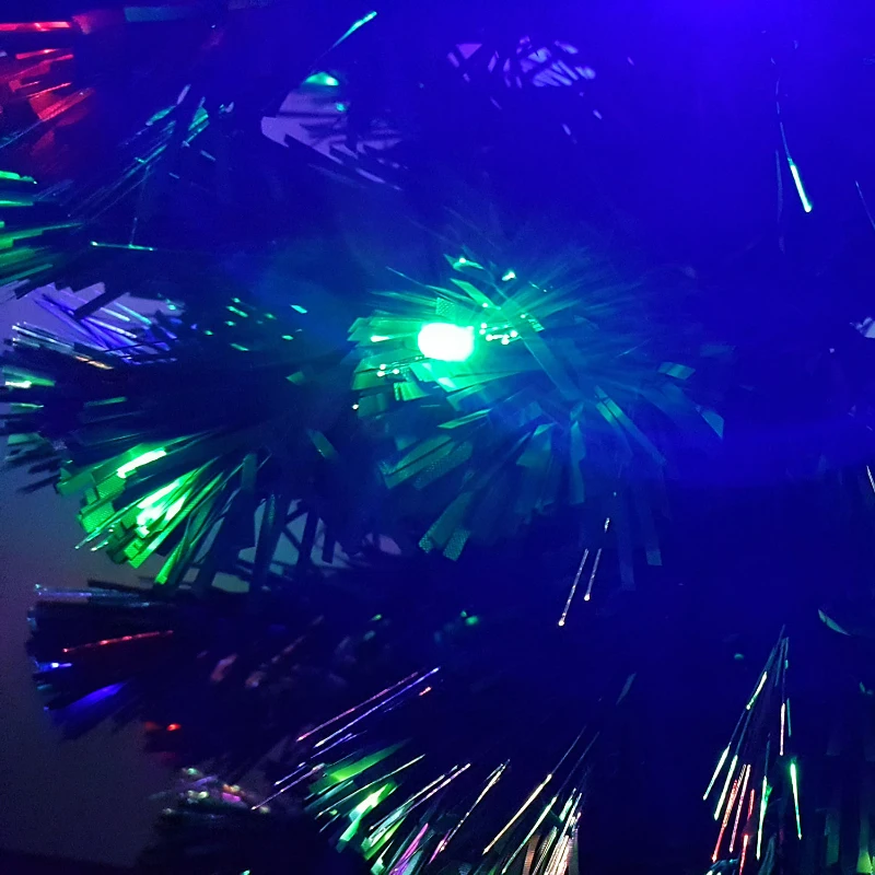 Open Box HomCom 4' Artificial Pre-Lit Fiber Optic LED Light-Up Christmas Tree with 8 Light Settings and Stand - Green