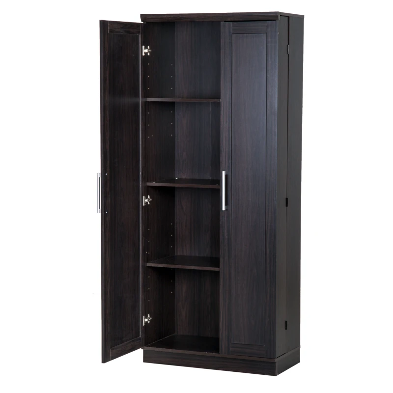 HOMCOM 72" Wood Free Standing Kitchen Pantry Organizer Storage Cabinet - Espresso