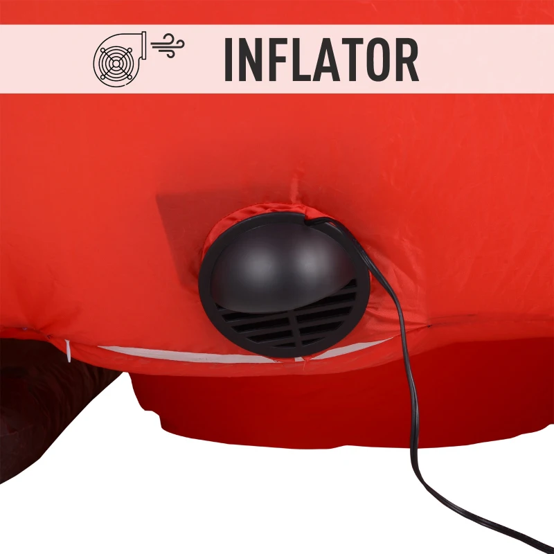 HOMCOM 7' L Christmas Holiday Yard Inflatable Outdoor  Light Up LED Inflatable Decoration  Santa on Sleigh with Reindeer