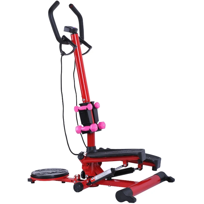 Soozier Twist Stepper Aerobic Cardio Exercise Machine LCD Screen with Dumbbells