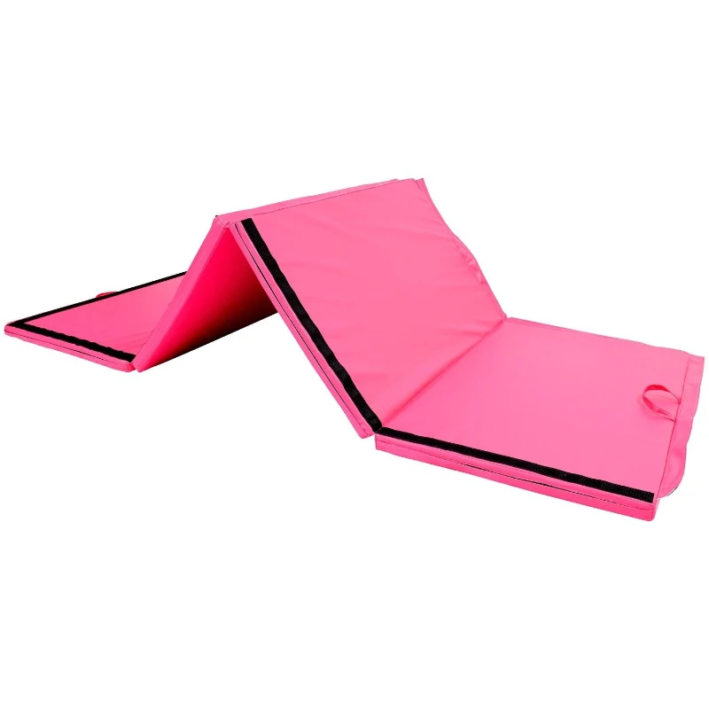Soozier 6' x 4' x 2" PU Leather Folding Gymnastics/ Martial Arts Mat - Pink and Purple
