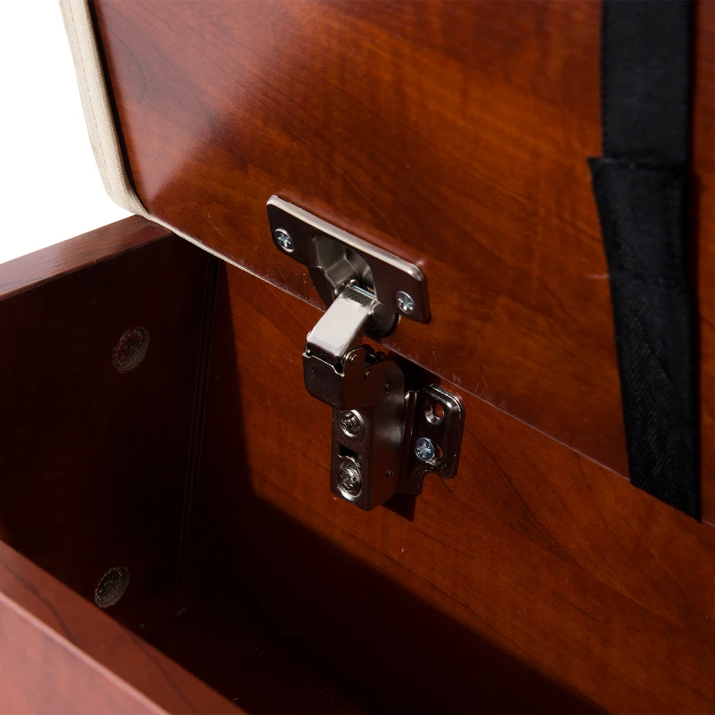 PawHut 14" 4 Step Portable Folding Wooden Easy Climb Pet Stairs Ramp with Storage Compartments