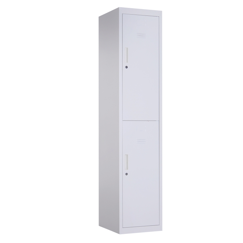 Vinsetto 71" 2 Tier Freestanding Steel Metal Lockable Employee Wall Locker Storage Cabinet - White