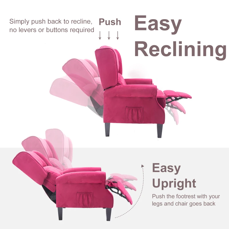 HomCom Artificial Suede Heated Back Massage Recliner Chair - Red