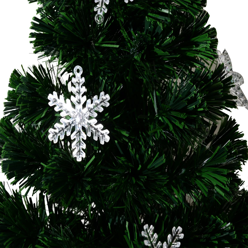 HomCom 5' Artificial Holiday Decoration Snowflake Light Christmas Tree - Green