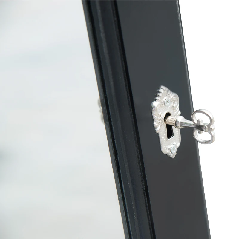 Open Box HomCom Mirrored Jewelry Stand with Feet - Black