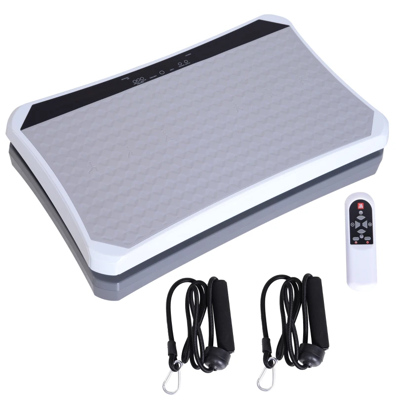 Soozier Fitness Standing Vibration Platform Machine with Resistance Bands