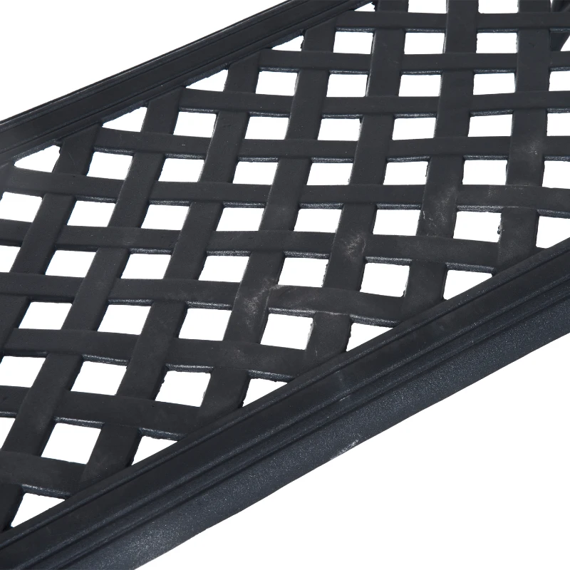 Outsunny 41" Lotus Flower Pattern Decorative Outdoor Garden Bench - Black