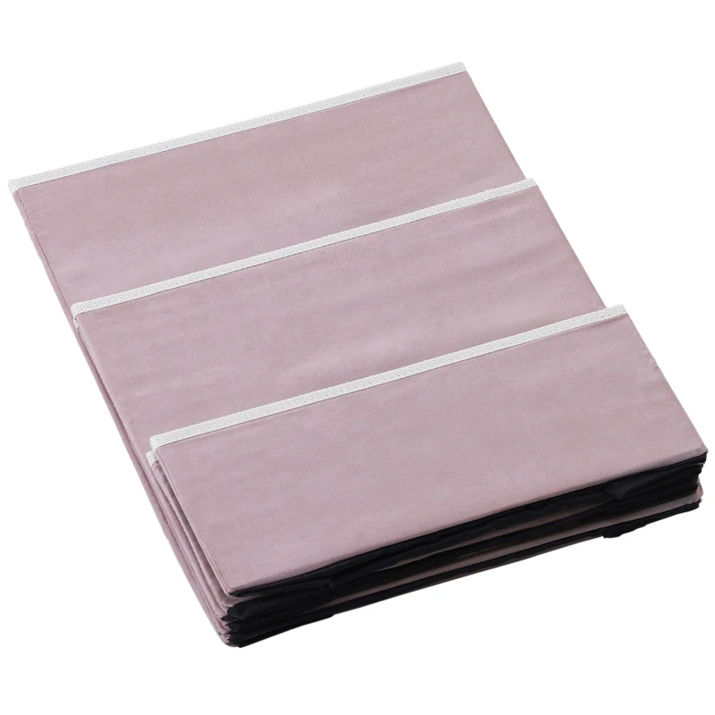 PawHut 3 Step Foldable Pet Stairs for Small Dogs  Suede Fleece  16” L x 20” H - Grey