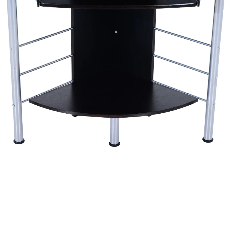 HomCom 45" Arch Tower Corner Computer Desk with Hutch- Walnut