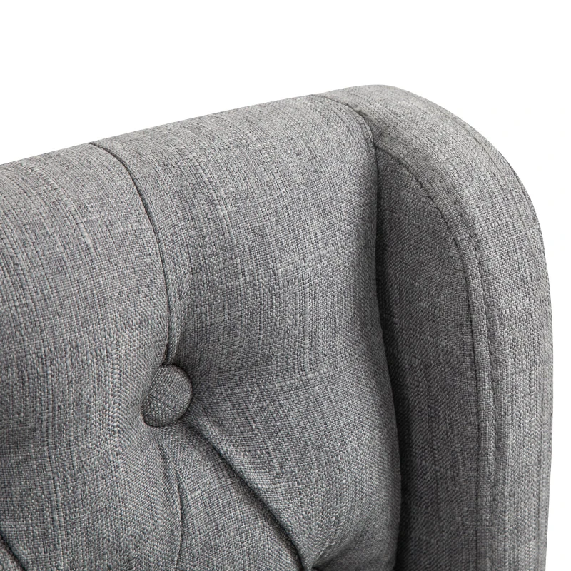 HomCom 40" Tufted Counter Height Bar Stool Dining Chair Set of 2 - Grey