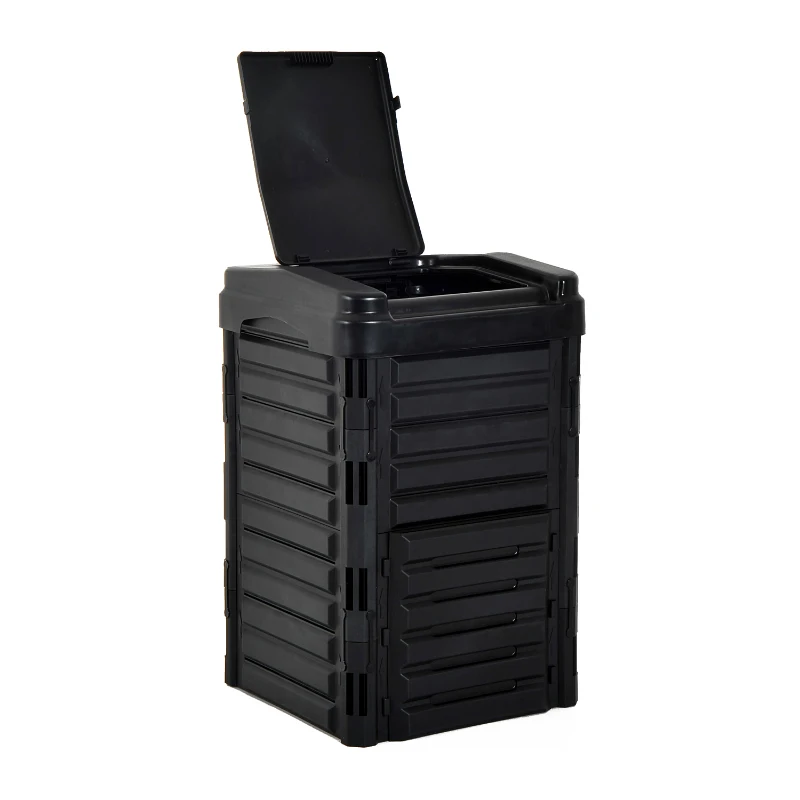 Outsunny 300L Organic Waste Compost Bin - Black