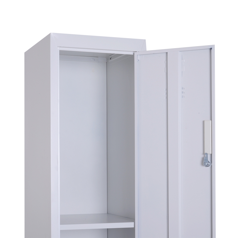 Vinsetto 71" 2 Tier Freestanding Steel Metal Lockable Employee Wall Locker Storage Cabinet - White