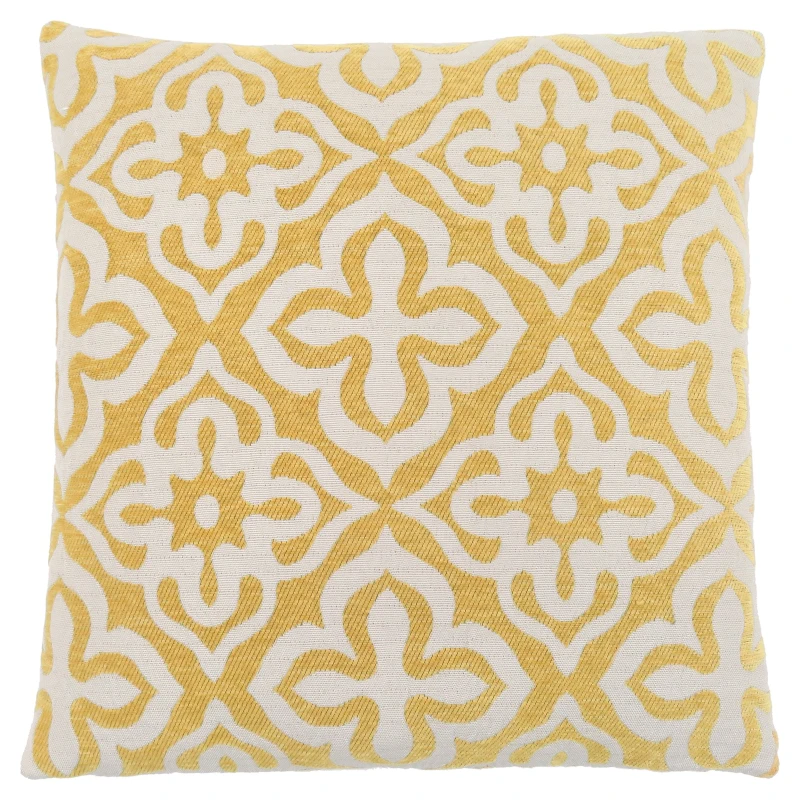 Monarch 18" x 18" Geometric Motif Decorative Throw Pillow (1 pc) - Yellow