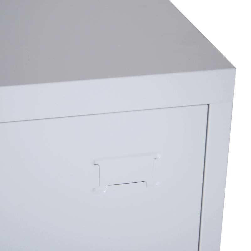 HomCom 36" Counter Height Metal Locking Storage Cabinet with 2 Adjustable Shelves - Grey