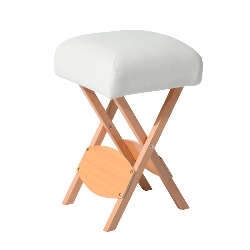 HomCom 22" Portable Massage Stool and Pillow Set - Cream