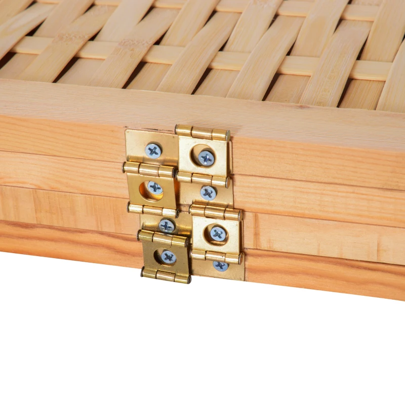 HomCom 6' 4-Panel Bamboo Screen Freestanding Room Divider