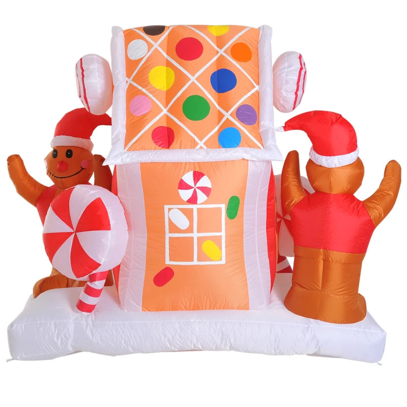 HomCom 5' 6 LED Outdoor Christmas Gingerbread House Inflatable