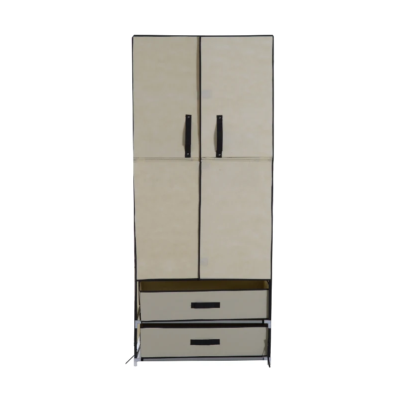 HomCom 68"X29" Portable Clothes Closet Wardrobe Rack - Beige