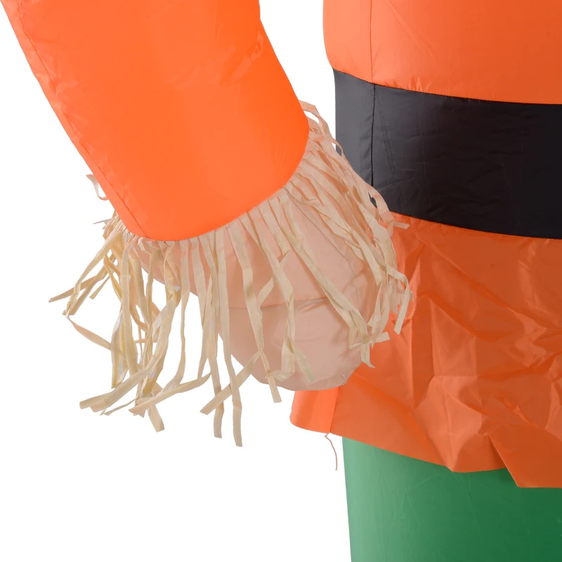 HOMCOM 7’ LED Outdoor Halloween Thanksgiving Inflatable Decoration - Smiling Scarecrow Holding Pumpkin