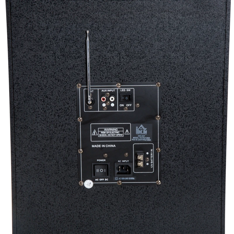 HomCom 37" Portable Remote Control Indoor Outdoor Bluetooth Capable Dual Speaker Stereo with Wheels