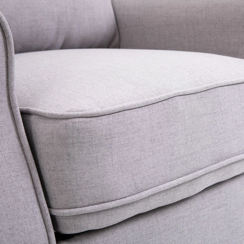 HOMCOM Modern Manual Recliner Armchair with Retractable Footrest  Grey