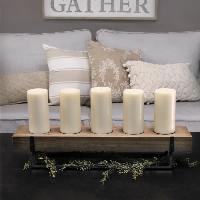 Stratton Rustic 5 Candle Holder Centerpiece