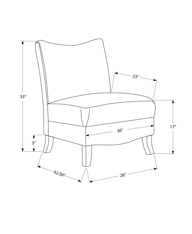 Monarch Contemporary Upholstered Fabric Armless Accent Chair - Grey Geometric Pattern
