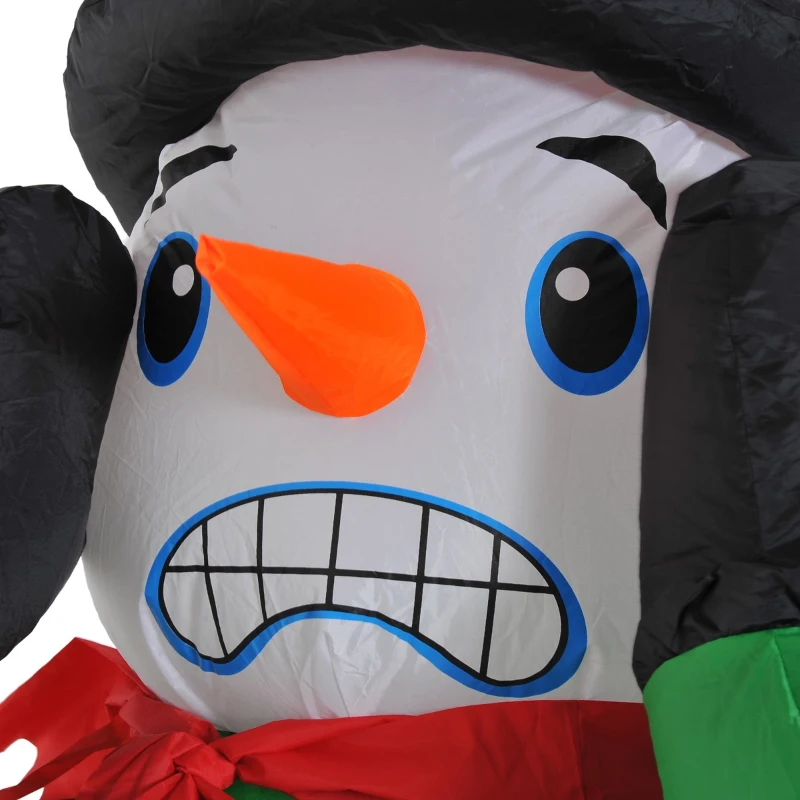 HomCom 7' Tall Outdoor Animated Inflatable Inflatable Christmas Lawn Decoration - Shivering Snowman