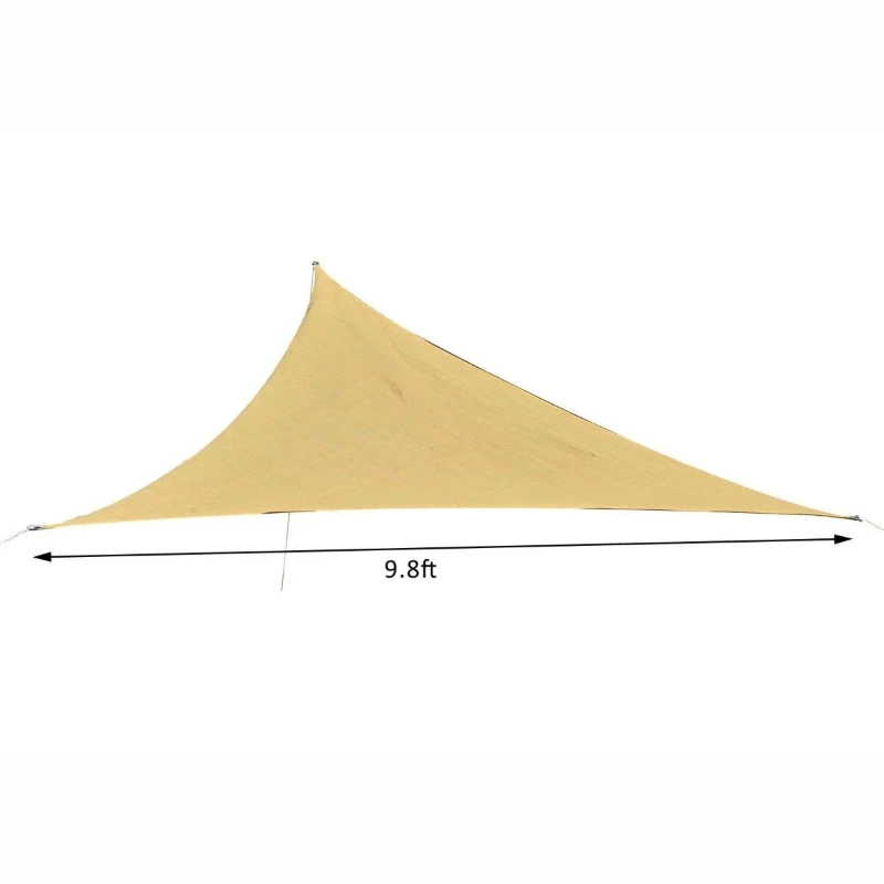 Outsunny 10' Triangle  Outdoor Patio Portable Shade Canopy Sun Sail  - Sand