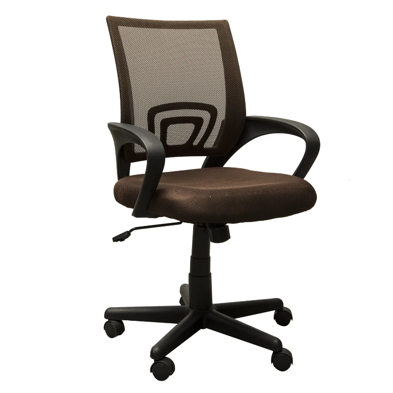 HomCom Adjustable Mesh Mid Back Computer Desk Office Task Chair - Brown