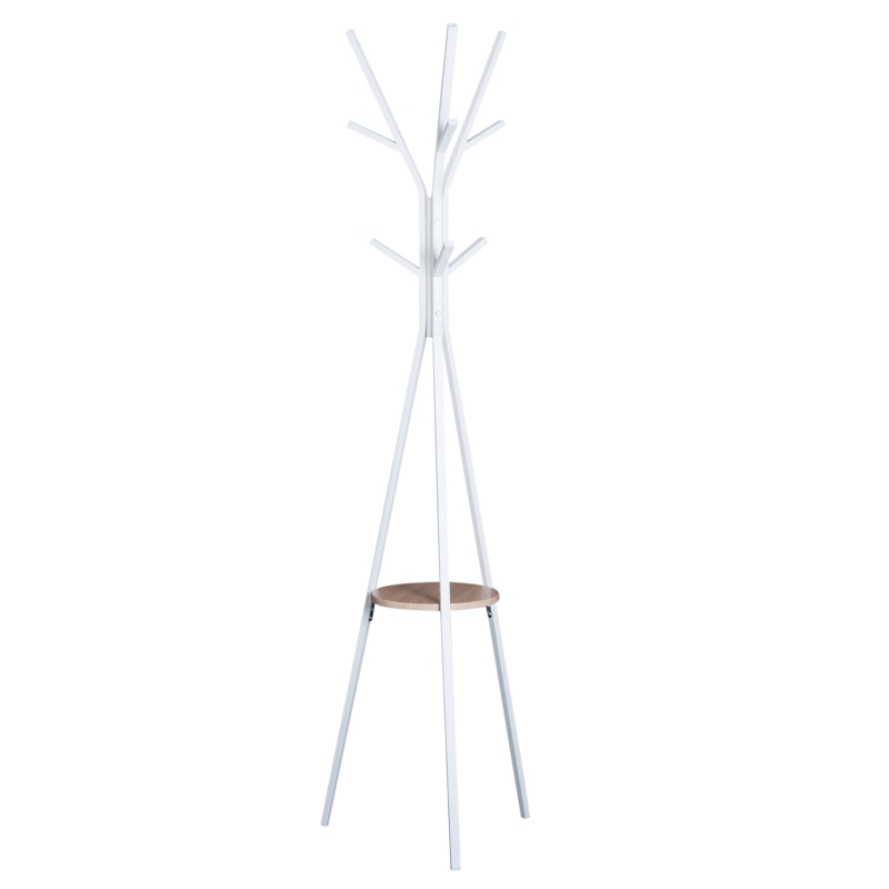 HOMCOM 71" Metal Freestanding Modern Tree Branch Coat Rack - White