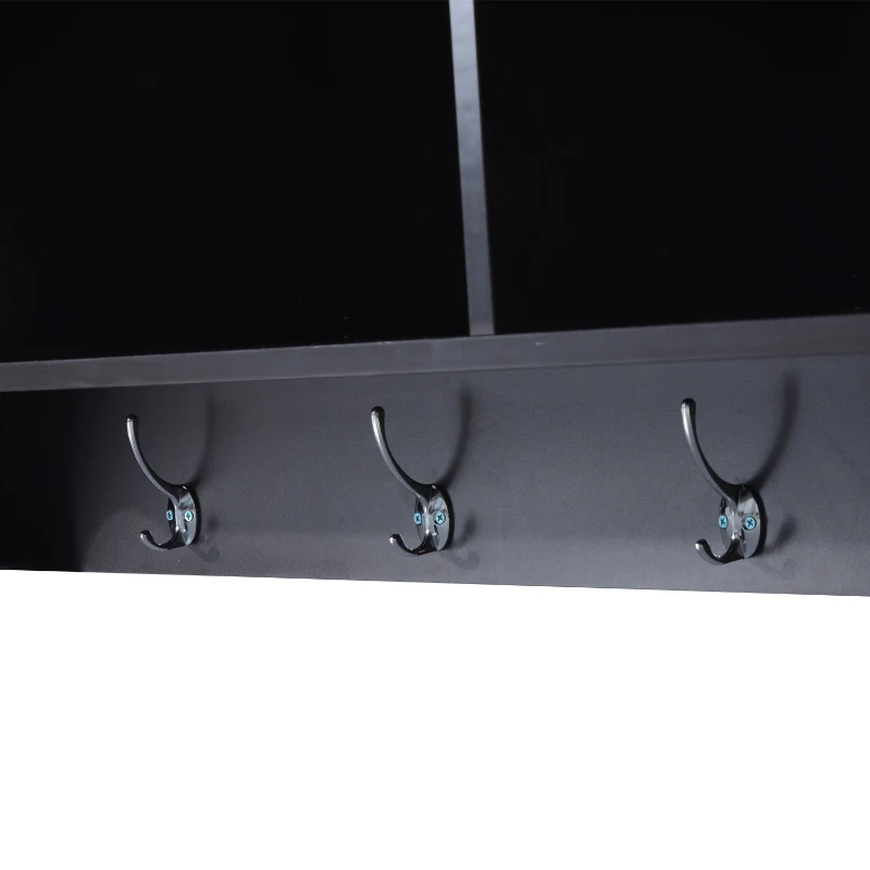 HomCom 48" Modern Floating Combination Storage Shelf Cubby Coat Rack - Dark Brown