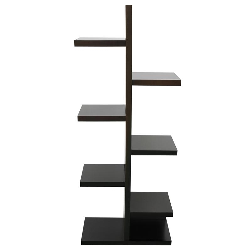 HomCom Modern Free Standing Staggered Shelf Bookcase