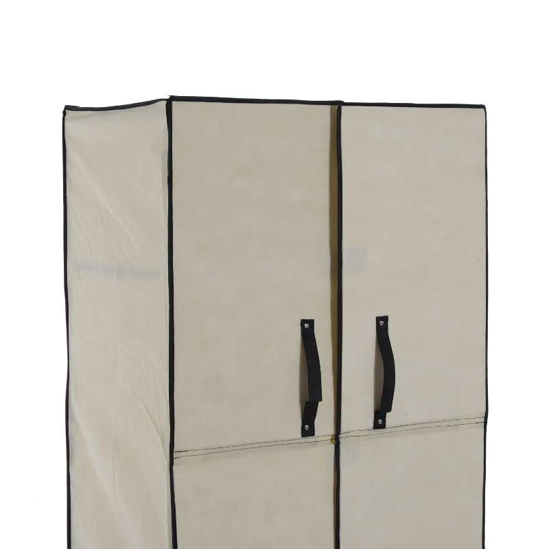 HomCom 68"X29" Portable Clothes Closet Wardrobe Rack - Beige