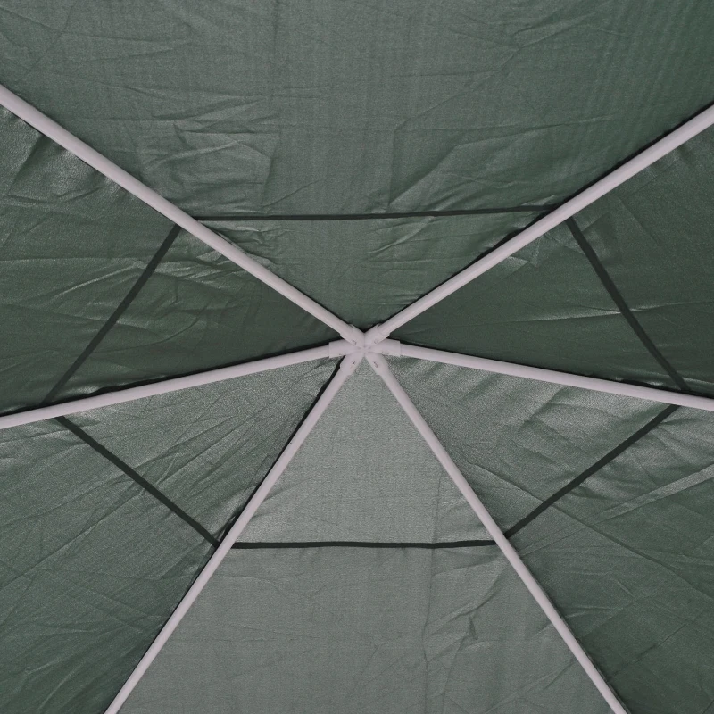 Outsunny Outdoor Hexagon Gazebo Cathedral Style Roof Party Gazebo with Mesh Walls - Green
