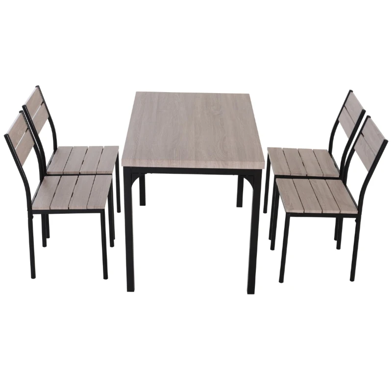 HomCom 5 Piece Dining Table Set Classic Dining Room Table Set with Chairs Kitchen Furniture