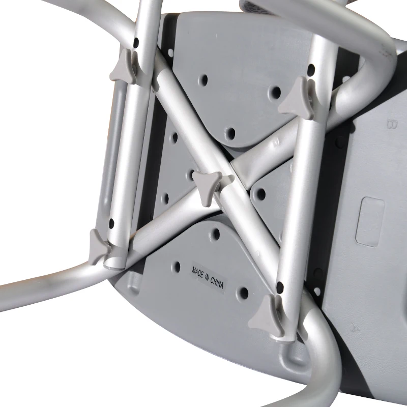 HomCom Adjustable Medical Bathtub Safety Stool Bench Shower Seat Chair - Gray