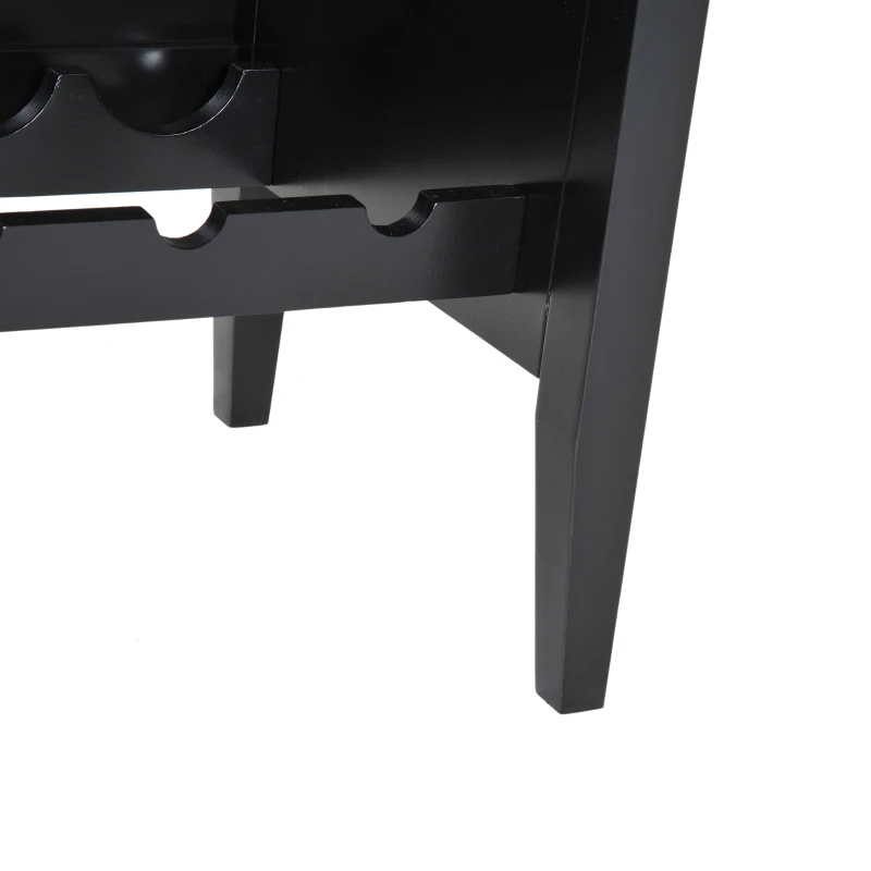 HomCom 33" 15 Bottle Floor Wine Rack Storage Cabinet - Black