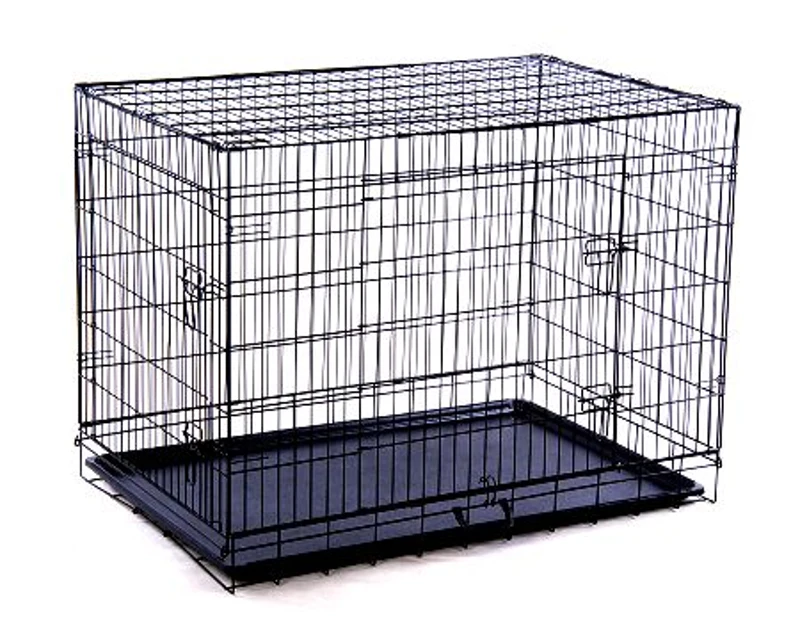 Pawhut 42" 2-door Folding Wire Pet Dog Crate w/ Divider