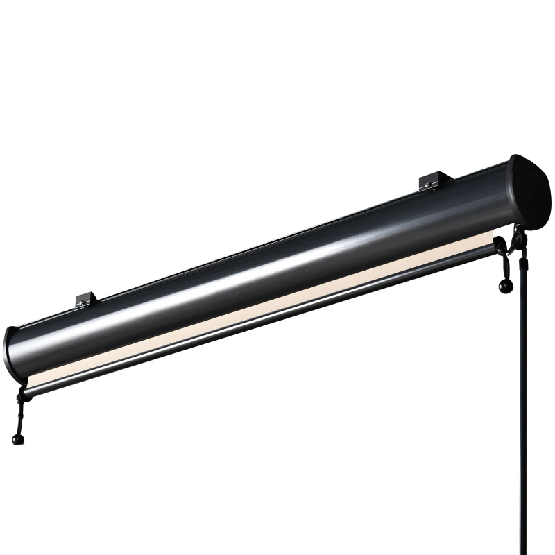 Outsunny Retractable Exterior Roller Shade Cordless Roller Shade Privacy for Balcony with UV Protection Sand Color Safety Crank Operation