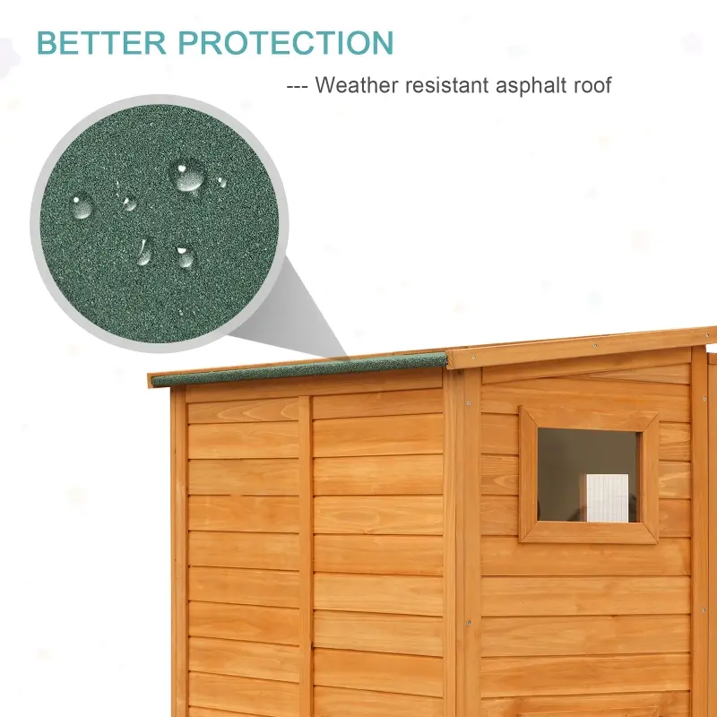 PawHut 77" x 38" x 69" Large Safe Wooden Outdoor Cat Enclosure Catio Cage Playpen Small Animal Habitat Home with Ramp and Covered House