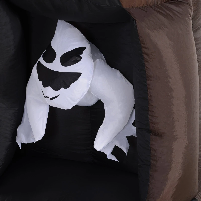 HOMCOM 8’ Lighted Inflatable Outdoor Halloween Yard Decoration - Scary Ghost Tree