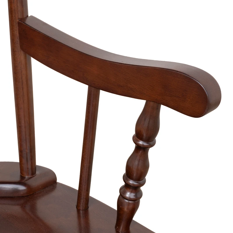 HomCom Wooden Baby Nursery Rocking Chair - Dark Brown