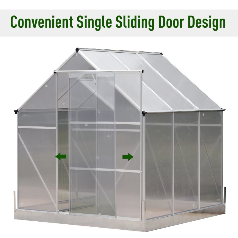 Outsunny 6.25' x 6.25' x 7.2' Portable Outdoor Walk-In Garden Greenhouse Planter