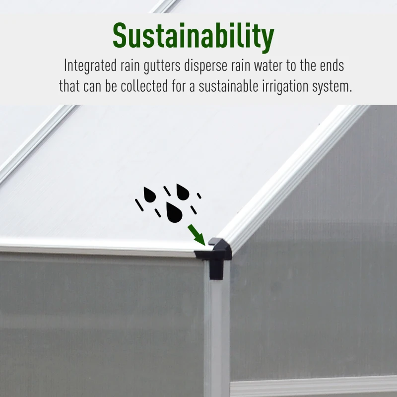 Outsunny 6.25' x 6.25' x 7.2' Portable Outdoor Walk-In Garden Greenhouse Planter