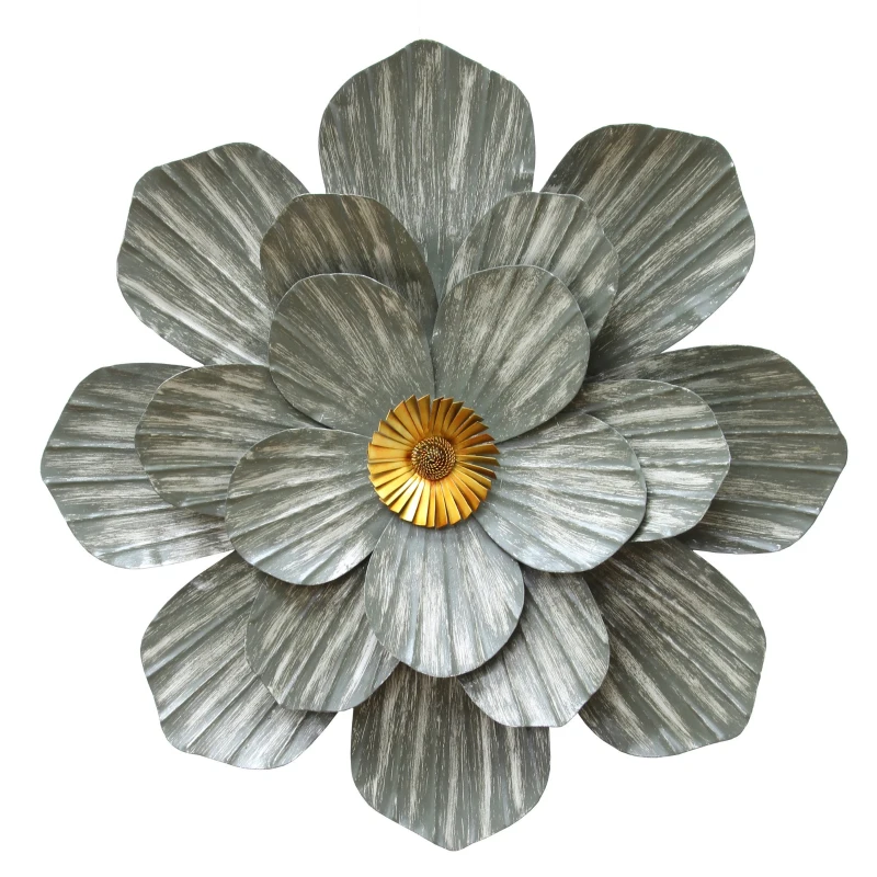 Stratton Galvanized Flower Wall Decor