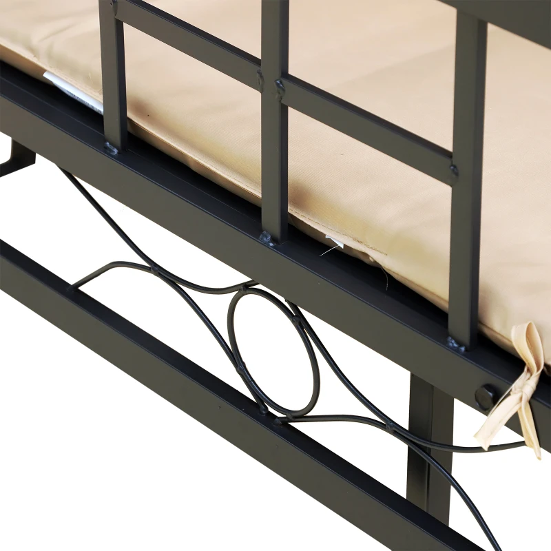 Outsunny 12.5' Outdoor Octagon Patio Gazebo Pavilion Canopy Tent with Benches - Light Brown